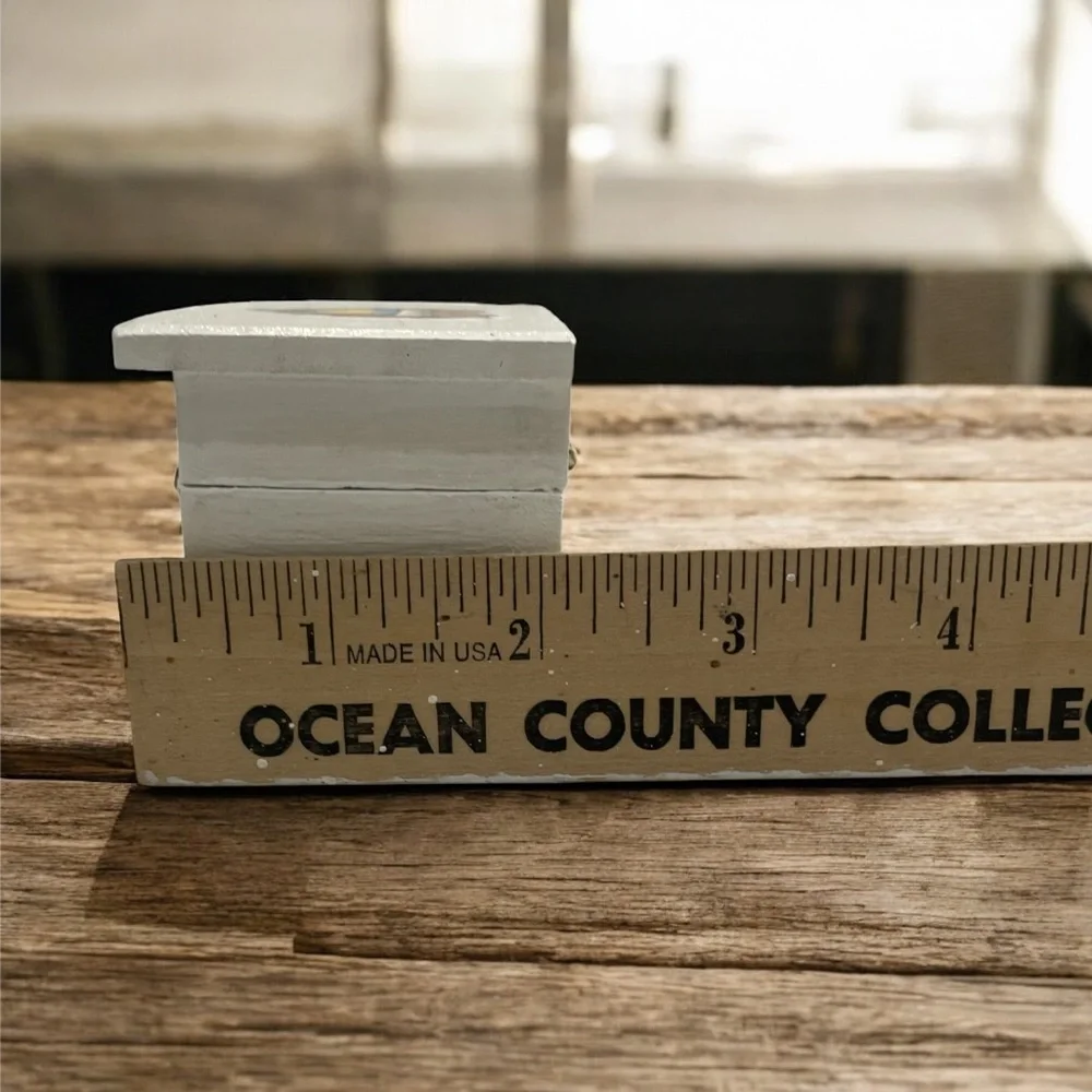Handmade White Storage Box with Gold Accents And Seashell Motif.